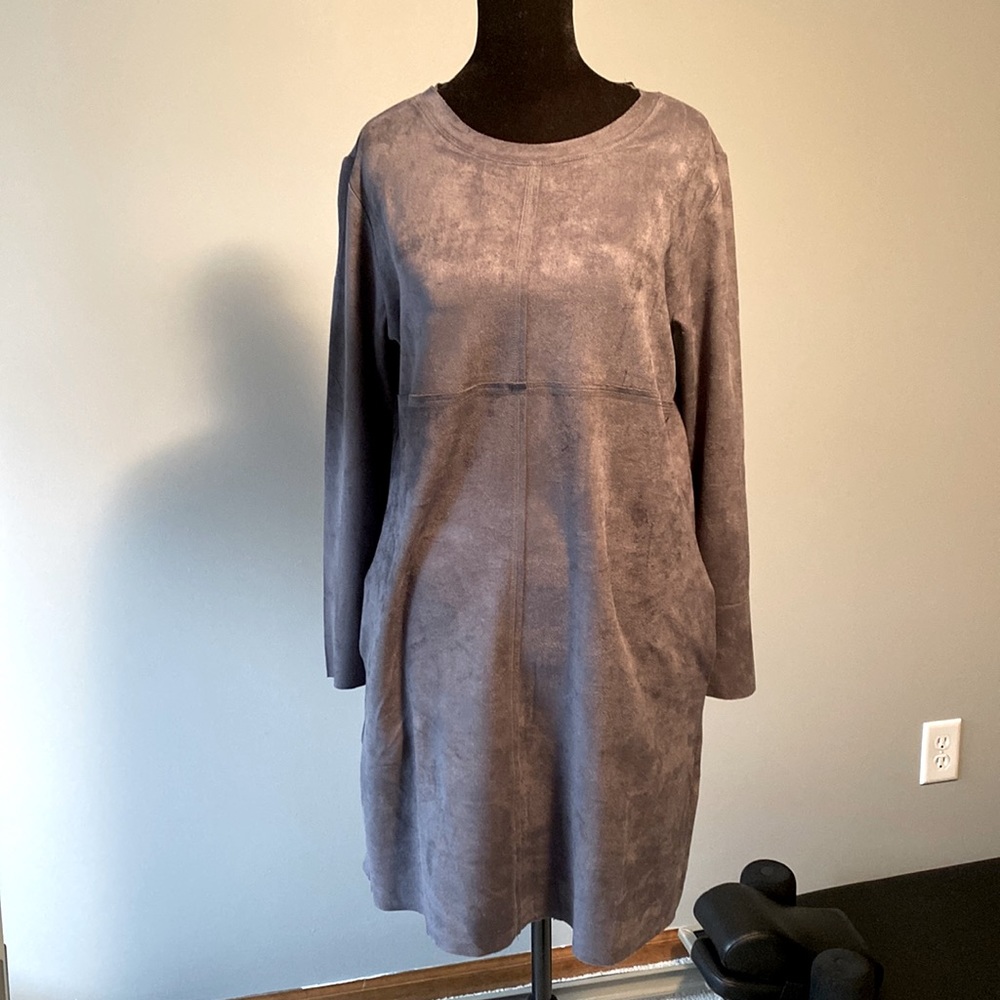 Joh unlined suede shift dress with pockets